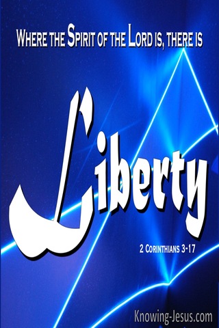 2 Corinthians 3:17 Where The Spirit Of The Lord Is There Is Liberty (blue)